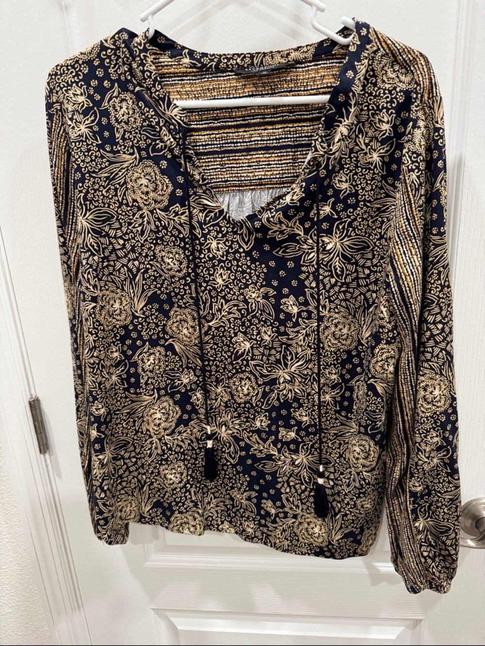 Liverpool Navy and Gold Floral V-Neck Hoodie